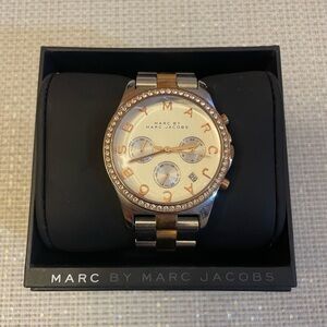 Marc Jacobs Silver, Gold, Rhinestone Watch